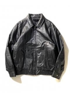 90s Cow Leather Zip-up Jacket BLACK