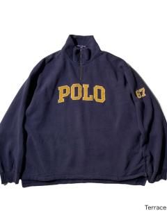 90s POLO SPORT Half Zip Logo Sweat FADE NAVY