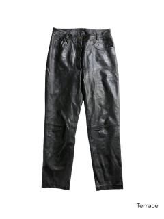 90's Euro Sheeps Leather Pants BLACKʼW29 L28