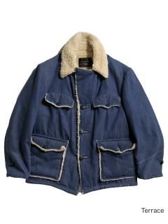 70s Sears Denim Boa Lunch Coat 