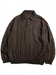 90's Euro Design Knit Polo BROWN