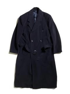 80's HUGO BOSS Melton Double-Breasted Coat NAVY MADE IN PORTUGAL