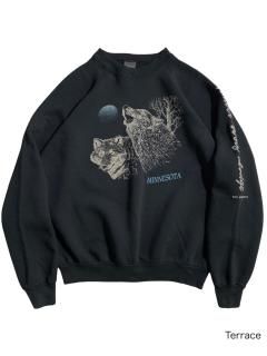 90's MINNESOTA Wolf Print Sweat