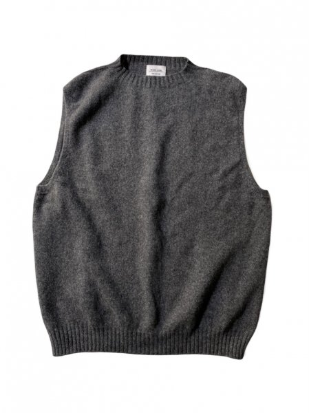 MORRIS & SONS Wool Knit Vest CHARCOAL MADE IN SCOTLAND - Lemontea