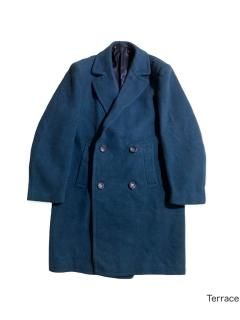 80's Melton Double-Breasted Coat MARINE BLUE