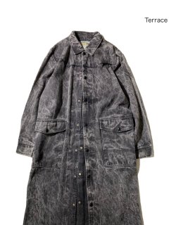 80's SADDLESMITH OUTFITTERS BY ACTION Black Denim Maxi Coat MADE IN U.S.A.