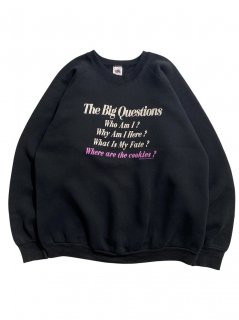 90’s The Big Questions Sweat BLACK MADE IN U.S.A. 