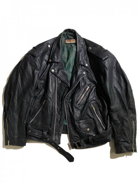 80's BERTO LUCCI Leather Riders Jacket BLACK - Lemontea Online Shop