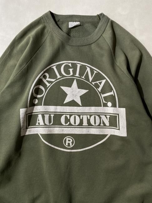 I62【ORIGINAL AU COTON】プリントスウェット【メンズL】 AU COTON Print Sweat MADE IN CANADA - Lemontea Online Shop