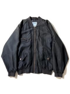 90's C&A Silk Zip-up Blouson BLACK