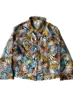90's Ruby Rd Leaf Pattern Tracker Type Sheer Jacket