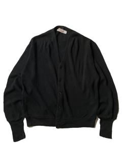 80's FOX Orlon Acrylic Cardigan BLACK MADE IN U.S.A.