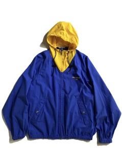 90s POLO SPORT 2tone Cotton Zip-up Parka BLUE/YELLOW 