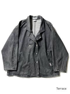 90's Black Denim Double-breasted Jacket MADE IN U.S.A.