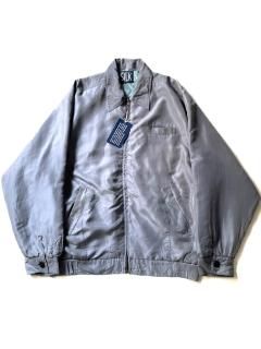 90's DEAD STOCK INDIVIDUAL SILIK STYLE Silk Zip-up Blouson SMOKY BLUE