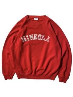 80's Hanes MINEOLA Sweat XL RED MADE IN U.S.A. 