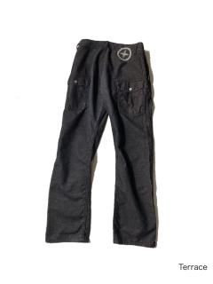STONE ISLAND Garment Dye Black Corduroy Pants