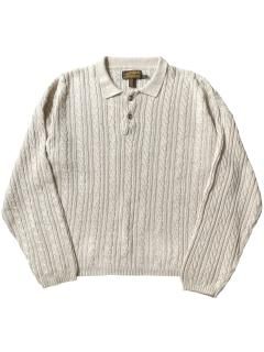 80's Eddie Bauer Linen/Cotton Knit Polo IVORY