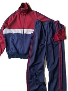 80's adidas Track Jacket & Pants Set up MID NIGHT NAVY/SILVER GRAY/BURGUNDY