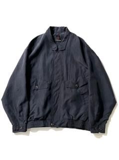 90's ALAIN DELON Silk Zip-up Blouson BLACK