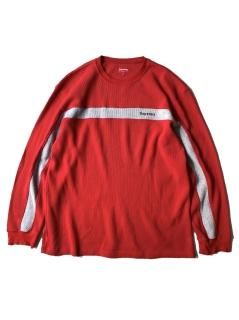 Supreme Panel Stripe Waffle Thermal RED/GRAY XL