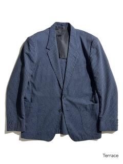 80's Seersucker Check Tailored Jacket MADE IN PORTUGAL 