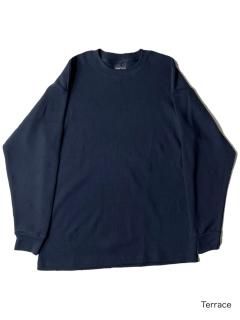 BAY SIDE 7.5oz Heavy Weight Thermal Shirt NAVY Size LARGE ̤