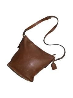 90's Duffle Sack Type Leather Shoulder Bag BROWN
