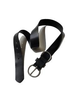 Genune Italiyan Leather Belt BLACK MADE IN U.S.A. (W30~34)