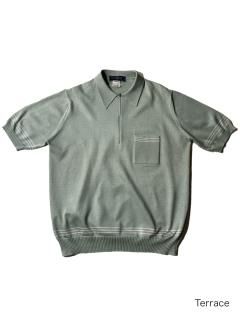 80's Euro Half-zip Acetate Knit Polo MADE IN FRANCE