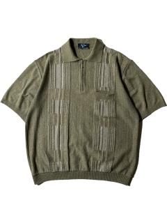 80's Euro Half-zip Cotton Knit Polo OLIVE