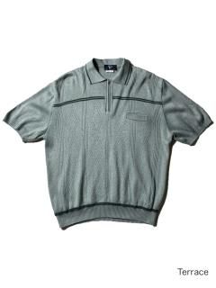 80's PAUL RHODAMEL Half-zip Acrylic Knit Polo