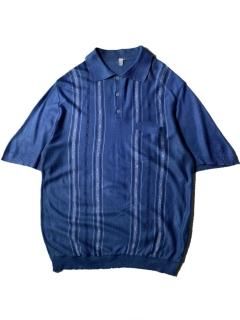 80's Euro Acryl Knit Polo BLUE