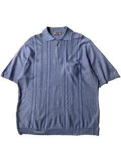 80's Euro Half-zip Acryl Knit Polo SMOKY BLUE