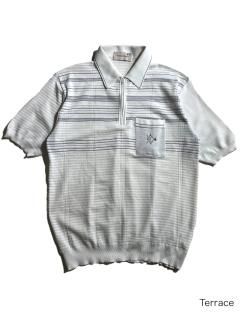 80's Euro Pierre d'Asniel Half-zip Polyester Knit Polo
