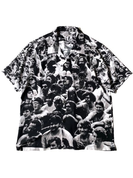 GENERAL Woodstock Pattern Rayon Open-collor Shirt - Lemontea