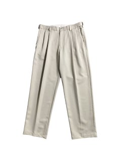 90's HAGGER 2tuck Polyester Trousers IVORY (実寸 W32 L30 )