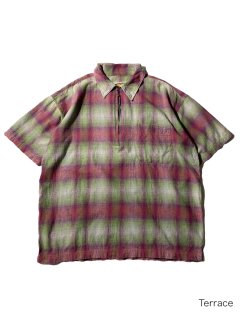 90's Ombre Half-zip Cotton Shirt
