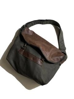 Jas M.B. LONDON Nylon/Leather Shoulder Bag OLVIE/BROWN