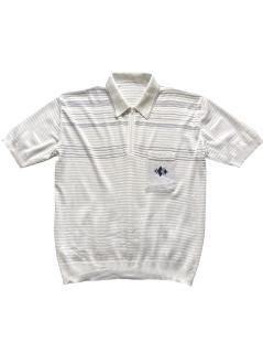 80's Euro Half-zip Polyester Summer Knit Polo WHITE