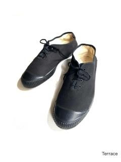 DEAD STOCK Austria Military Cotton Canvas Deck Shoes BLACK Size 41(26.5)