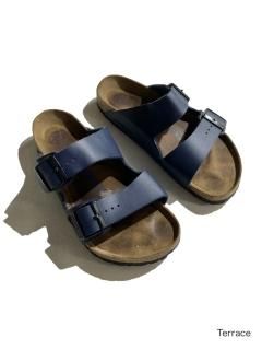BIRKENSTOCK LeatherRubber-sole Sandal NAVY 26.0ѡMADE IN GERMANY