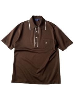 80's ArnoldPalmer ROBERT BRUCE Polyester Summer Knit Polo BROWN