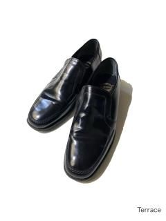70's FLORSHEIM  Leather Slip-on BLACK 9 (27)