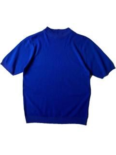 80's Ban-lon Mock-neck Knit Tee BLUE