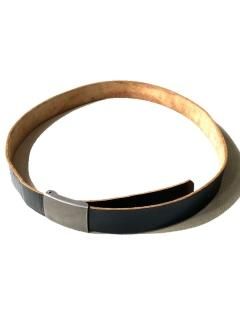 German Military Leather Trouser Belt BLACK 