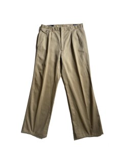 80's Polo by Ralph Lauren 2intuck Chino Trousers KHAKI MADE IN U.S.A. 