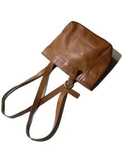 COACH Grabtan Leather Hand Bag BROWN