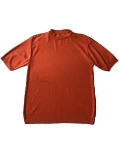 80's Ban-lon Mock-neck Knit Tee ORANGE