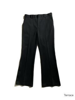 70~80's Euro Polyester Bell Bottom Pants BLACK (W34 L31)